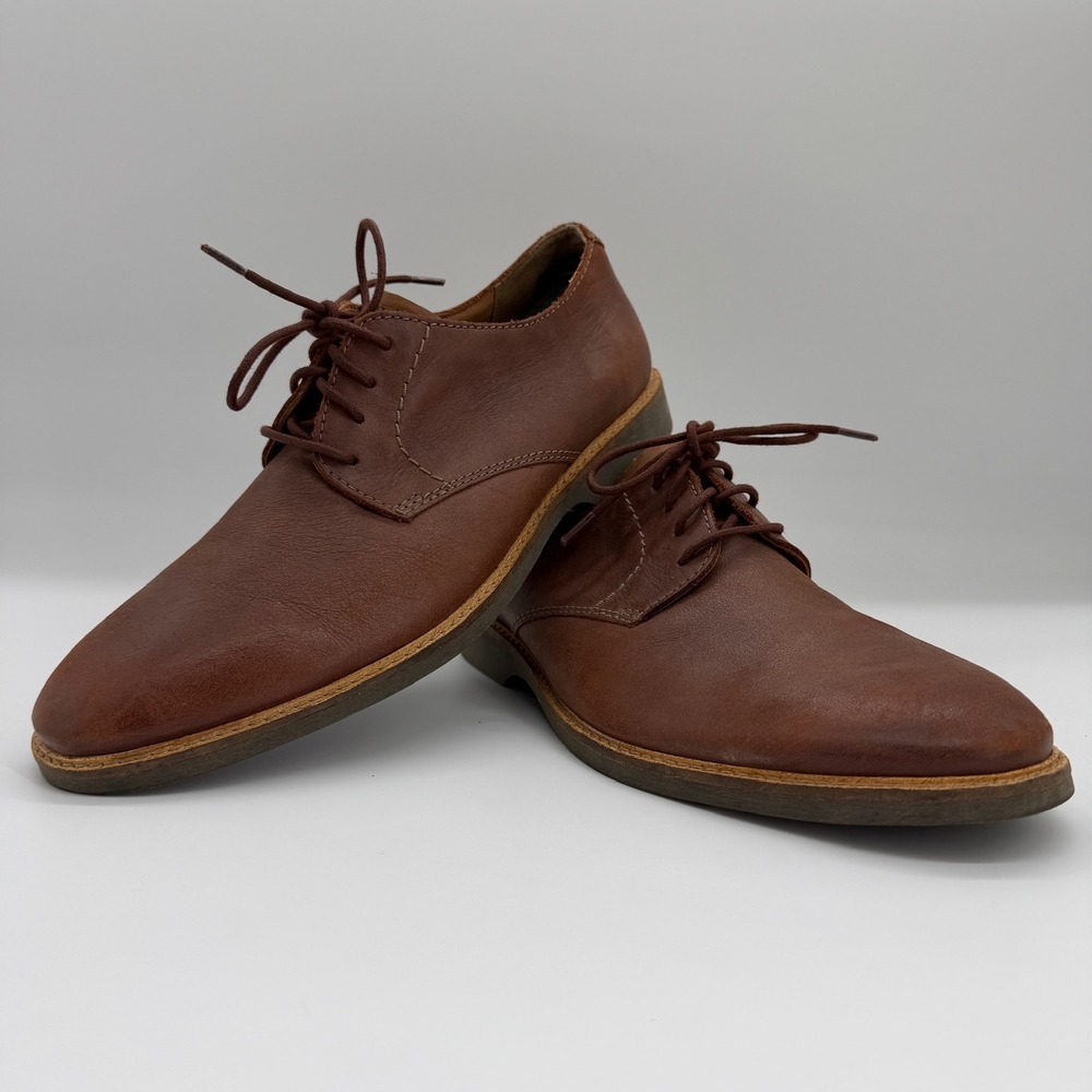 Clarks Mens Atticus Limit Brown Leather Derby Shoes 261361567090 Size 10